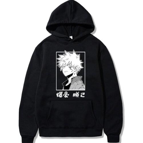 My hero academia Unisex Hoodies basic print Japanese Anime Bakugou Katsuki Printed Mens Hoodie Streetwear Casual Sweatshirts