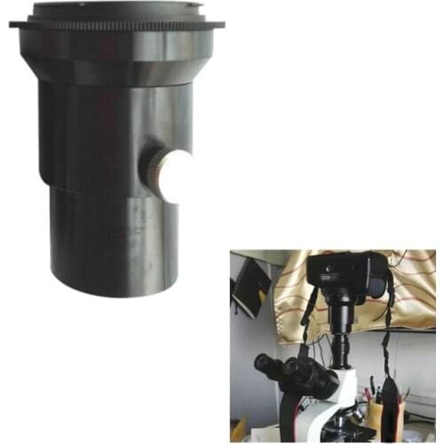 Universal None Vignetting Trinocular Microscope Photography C-Mount CCD Interface Adjustable Focal Tube Canon Nikon DSLR Adapter