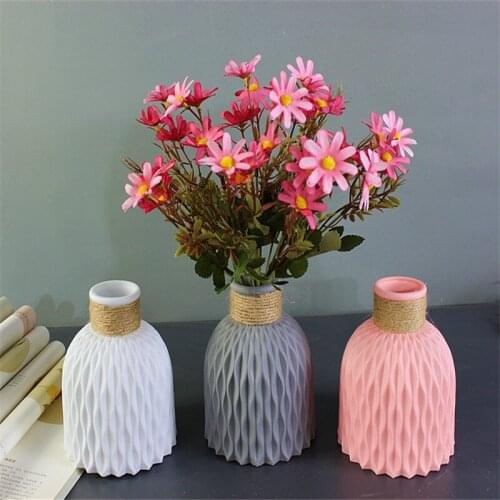 Plastic Vases Home Vases Imitation Rattan Flower Vase European Wedding Modern Decorations Unbreakable Basket