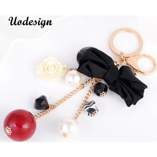 High Quality Beautiful Pearl TassDesign Keychain For Man Women Car Key Chain Key Ring Birthday Gift Key Holder
