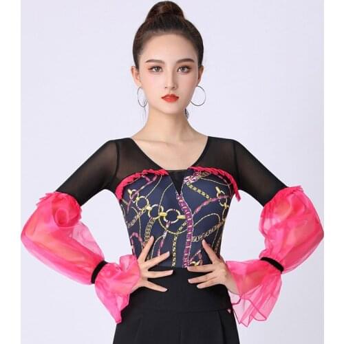 Excellent Quality Latin Dance leatord Female Sexy Performance Dancing top Ballroom Cha Cha Samba Practice Dance Clothes