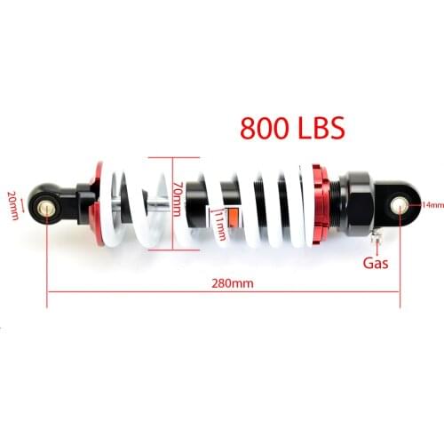 800lbs 280mm Rear Airbag Shock Absorber Suspension Absorption for Thumpster Cross Motorbike Dirt Pit Bike ATV QUAD Accessories