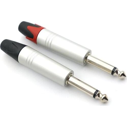 100pcs 6.35 mm mono 6.5mm MONO (1/4 in) Jack Male Plug for DIY Cable