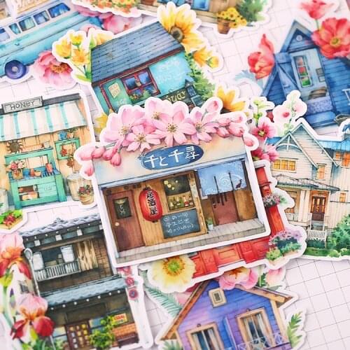 15PCS Fairytale Chalet Stickers Crafts And Scrapbooking stickers kids toys book Decorative sticker DIY Stationery