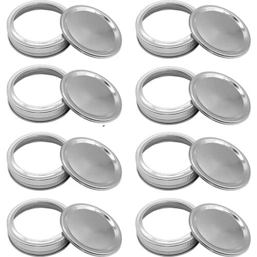 30 Packs Canning Lids, Regular Mouth Lids and Bands for Mason Jar, Stainless Steel Lids, Split-Type Lids Leak Proof