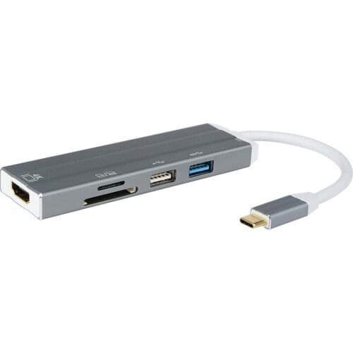6 In 1 TYPE-C HUB Audio Data Cable Adapter USB 3.0 USB 2.0 TF SD HDMI TYPE-C HUB HDMI Adapter