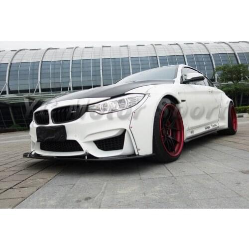 Car Accessories Carbon Fiber LB LP Style Front Diffuser with Rod Fit For 2014-2016 F80 M3 F82 F83 M4 Front Lip