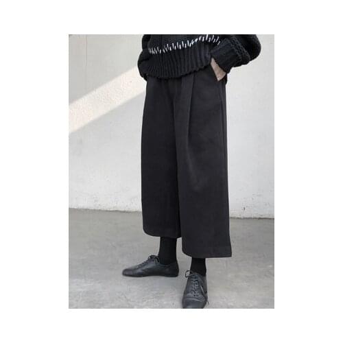 New Product original dark design good version of men and women wool wide leg nine-point casual pants