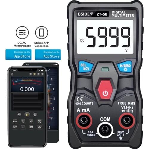 Clamp Meter Ammeter Professional Car Repair Digital Multimeter DC AC 6000 Counts Temp Capacitor Tester With Temperature Probe