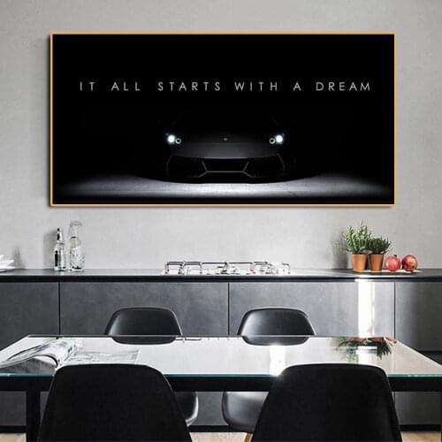 Home Decoration Success Quote Motivational Poster Print Picture Wall Art HD Car Inspirational Nordic Style Canvas Painting Decor