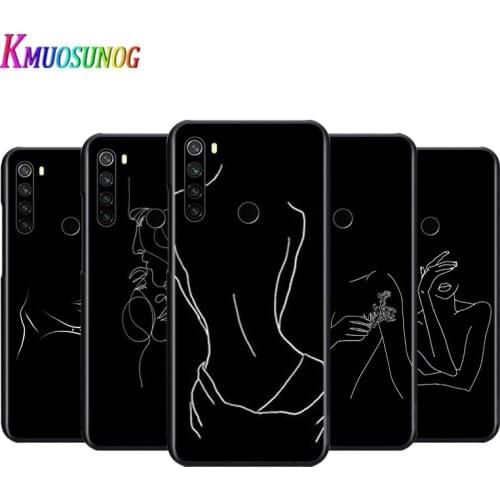 Line Abstract Art For Xiaomi Redmi Note 4 4X 5 5A 6 7 8 8T 9S/T 10 10S 5G Global version Por Max Black Silicone Soft Phone Case