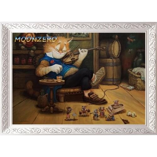 5D DIY Diamond Painting Crystal Cartoon Cat and Mouse Cross Stitch Kit Mosaic Square Drill Diamond Embroidery Decor Picture Gift