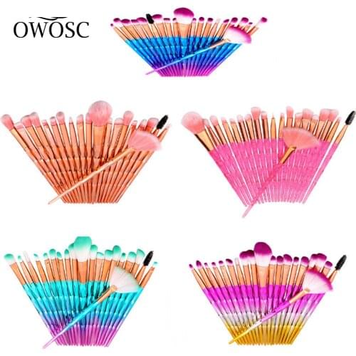OWOSC 10/20 Pcs Makeup Brush Set Eyeshadow Blending Foundation Powder Eyebrow Blush Double Head Brush Beauty Make Up Kit Tool