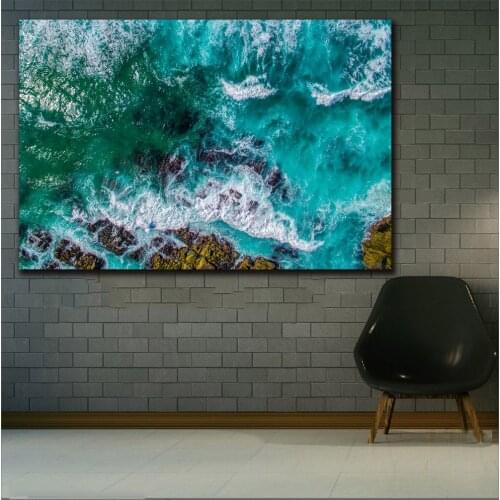 Wlong Printing Waves reefs Painting Wall Art Picture Home Decor Living Room Modern Canvas Print Paintings No Frame Free shipping