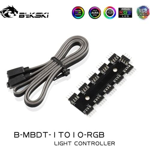 Bykski RGB /A-RGB Hub / RGB header extend 1 to 10 / For 4pin 12v RGB /3PIN 5V LED strip / RGB adapter