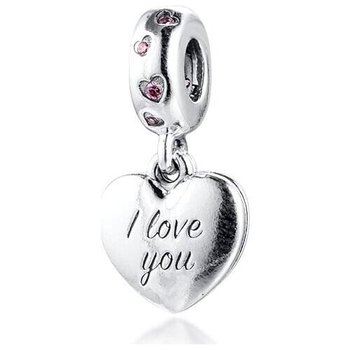 Mum Script Heart Dangle 2020 Charm Bracelets Hot Sale Women 925 Sterling Silver Jewelry Making