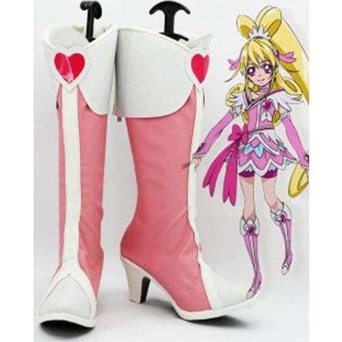 Pretty Cure Aida Mana Cure Heart Cosplay Boots Shoes Anime Party Cosplay Boots Custom Made for Adult Women Shoes