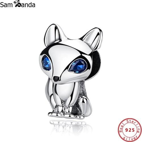 2021 Authentic 100% 925 Sterling Silver Charms Sparkling Fox Charm CZ Fit Original Bracelets Women DIY Gift Jewelry