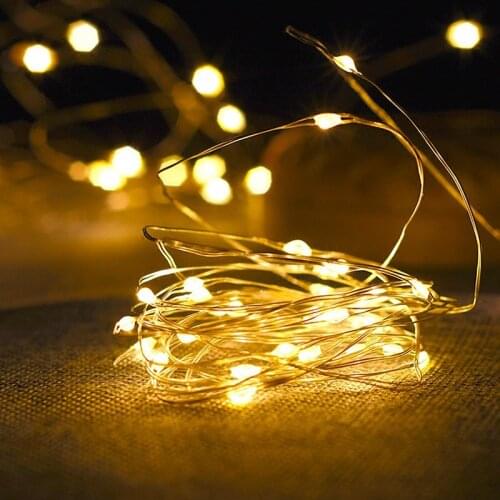 Fairy Lights Copper Wire LED String Lights Christmas Garland Indoor Bedroom Home Wedding New Year Decoration Battery Powered