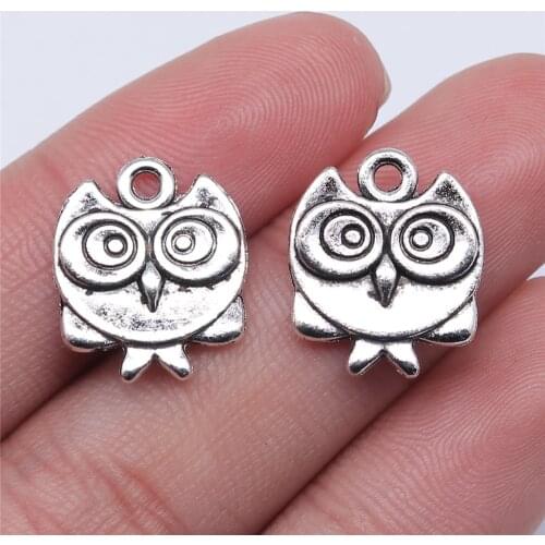 WYSIWYG 10pcs 17x14mm Double Sided Owl Pendants Owl Pendants For Jewelry Making Owl Charm Pendants