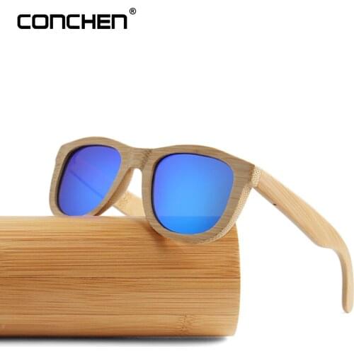 CONCHEN Full Bamboo Sunglasses Polarized Women Handmade Wooden Sun Shades