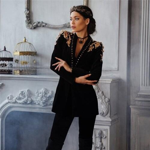 High Quality Long Sleeve Sequins Shoulder Slim Bodycon Top Women Jackets Outwear