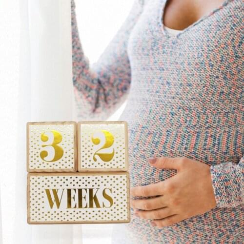 1 Set Baby Age & Moments Pine Wooden Blocks Newbornâs First Year Memories Photography Photo Age Card Month Sticke 69HE