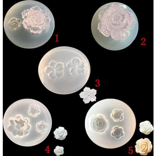 1PC 3D Rose Flower Silicone Mold Epoxy Resin Mold Flower Mold Trinket for Home Decoration Making Jewelry Components Crafts DIY