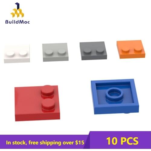 10PCS MOC Bricks Compatible Assembles Particles 33909 2x2 half edge 2 bump base plat Building Blocks Parts D