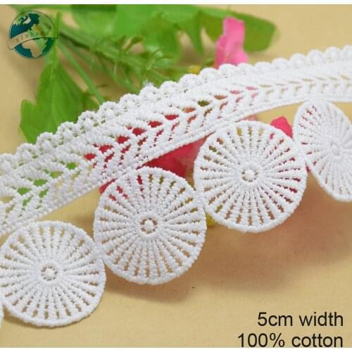 10yards 5cm 2 colors embroid sewing ribbon guipure lace trim or fabric warp knitting DIY Garment Accessories free shipping#3677