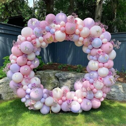 164pcs Macaron Pink Purple Balloon Garland Butterfly Arch Wedding Valentines Day Baby Shower Birthyday Party Background Decor