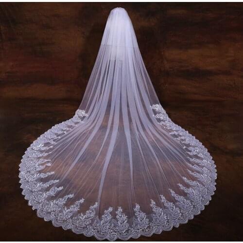 2-story cathedral lace bridal veil wedding veil white ivory veil and comb