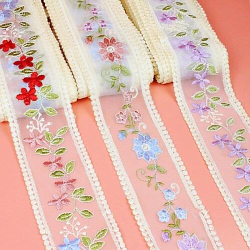 8.5cm color flower mesh water soluble embroidery lace lace handmade DIY decorative clothing curtain edge accessories 85mm