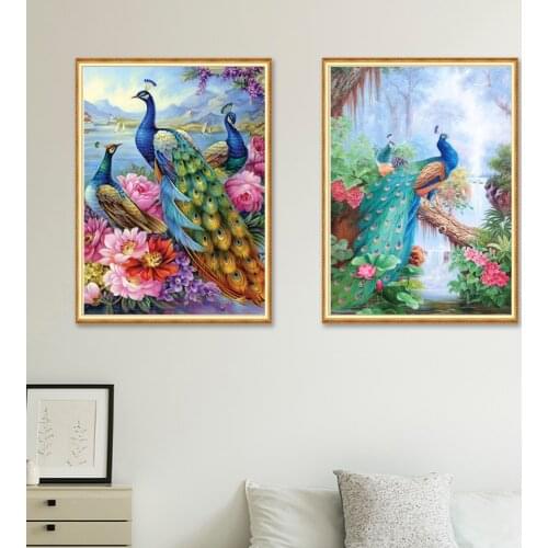5D DIY Diamond Painting "Animal peacock" Cross Stitch Kit Full Square Round Drill Embroidery Diamond Mosaic Picture Decor Gift