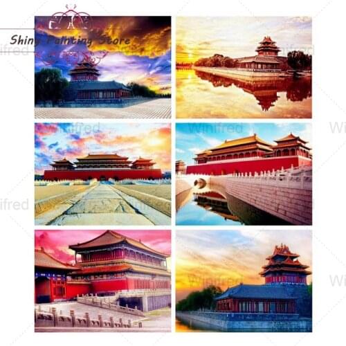 Diamond Painting Chinese Traditional Building Forbidden City Landscape Cross Stitch Diamond Embroidery Decoration Handmade Gift