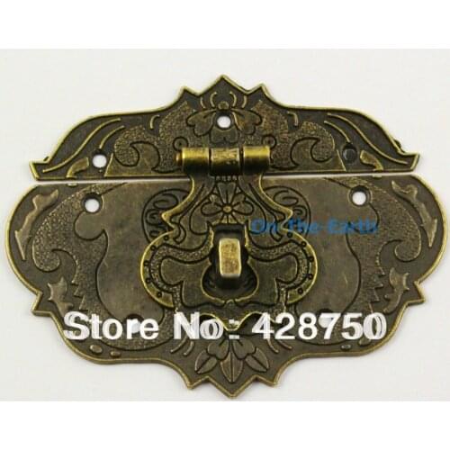 Antique Brass Hasp Latch Lock Jewelry Box Hasp 86*65mm Free Shipping