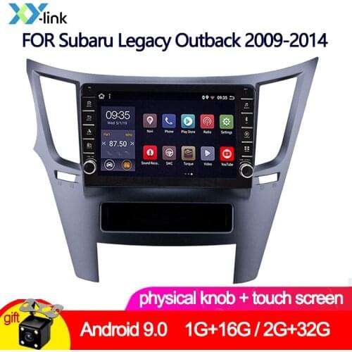 9 inch Android 9.0 car radio gps navigation FOR Subaru Legacy Outback 2009-2014 multimedia player system with camera button knob