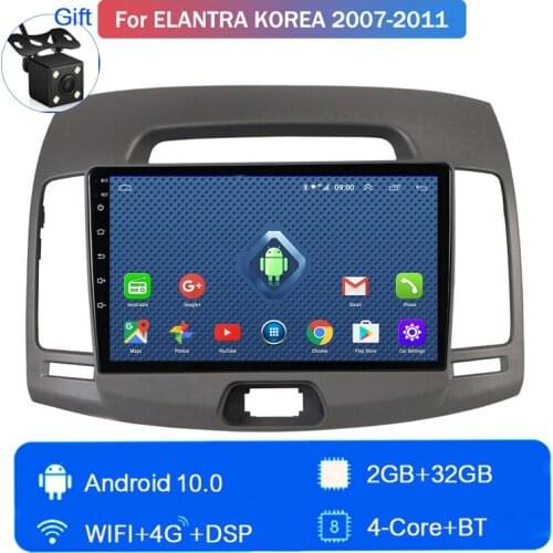 For Hyundai Elantra 2007 2008 2009 2010 2011 car multimedia touch screen Navigation machine Android 10 Quad Core ROM 32GB 4G LTE