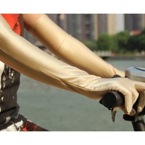 Free shipping 2 pairs Womens Gloves Long Thin Arm Warmers Sunscreen Anti-UV Arm Sleeve For Electric Bicycle Car Driving sports