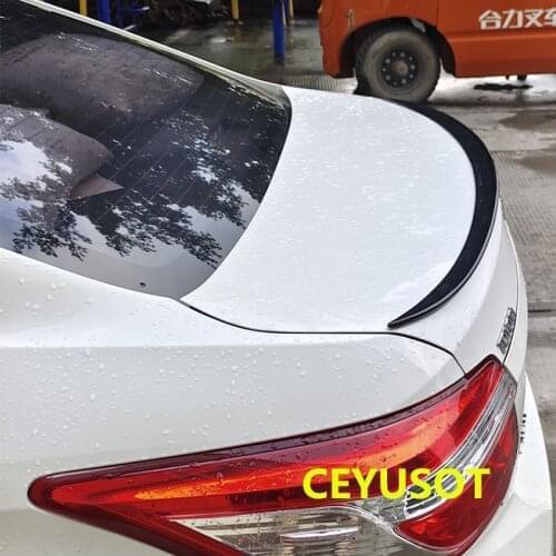 CEYUSOT For CAR Accessories Spoiler NEW Toyota Vios Trunk PU Plastic Material Rear Lip Black Wing Tail Body Kit Separator 2014