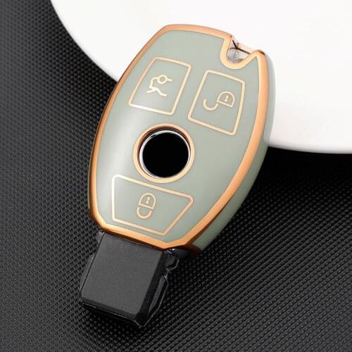 TPU Car Key Cover Case For Mercedes Key Chain Keyring Benz W204 W205 W212 C E S GLA AMG ETC Keychain Protect Shell Ring