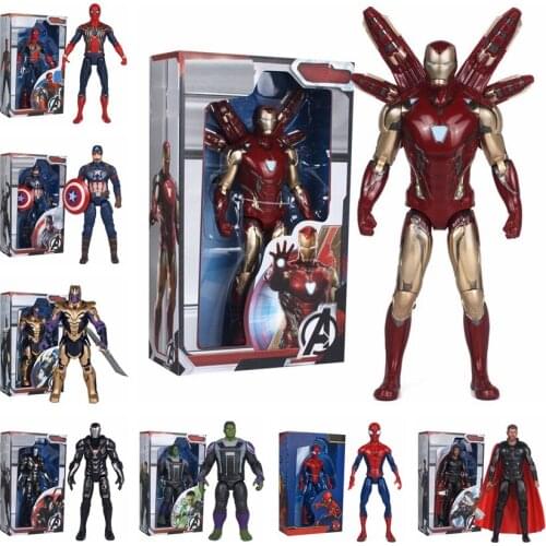 Marvels Action Figure Toy Avengers Doll Spider Man Ironman Thor Captain America Thanos Hulk Endgame Model Xmas Gift for Children