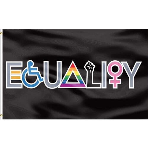 90x150cm Black Lives Matter & Love is Love & Feminism is for Everyone equality flag