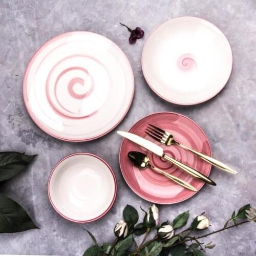 Gallery Crystal Marianna Aura 24 Piece Dinner set Pink