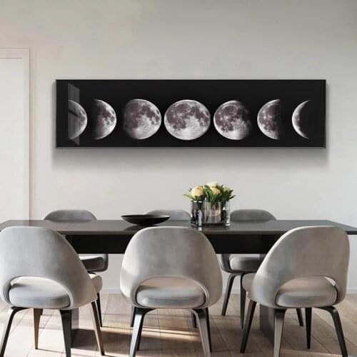 Canvas Painting Golden Art Gold Foil Moon Canvas Art Posters and Prints Big Size Wall Pictures for Living Room Decor Cuadros