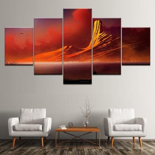 Canvas Painting sunset snow mountain 5 Pieces Wall Art Painting Canvas Painting Modular Wallpapers Poster Print Home Decor