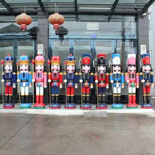 KTV Cafe supermarket decoration new 1.2 meter glass steel soldier Nutcracker Christmas Hotel decoration