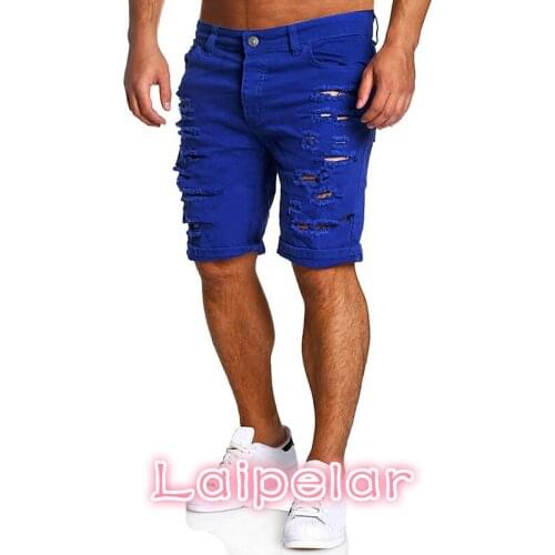 Men Shorts Cotton Brand Summer New Holes Jeans Shorts Fashion Designers Shorts Jeans Mens Slim Jeans Shorts Men Size M-XXL