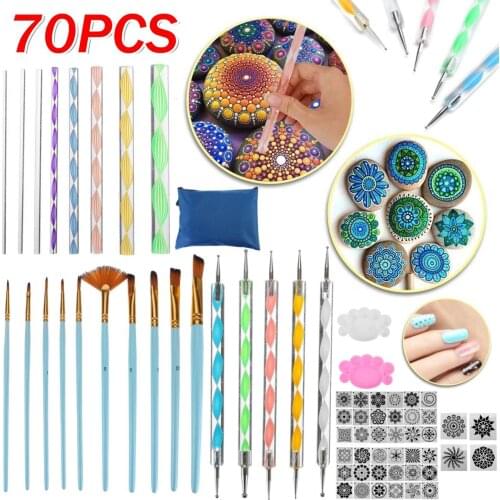 DIY Mandala Dotting Tools Set For Painting Rocks Dot Kit Rock Stone Painting Pen Polka Dot Art Tool Template Cosmetic
