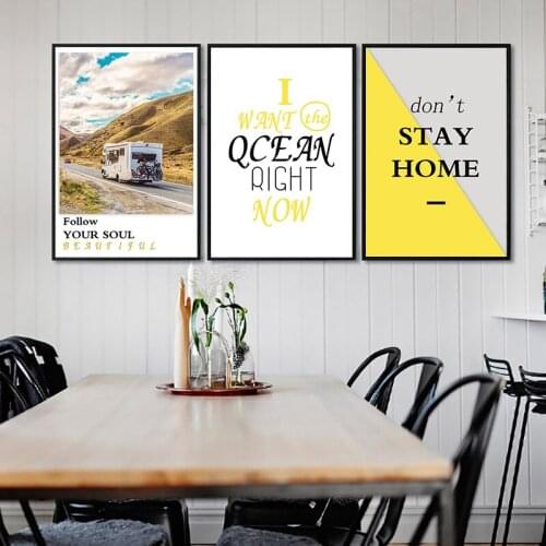 Wall Art Picture Inspirational Words Follow Your Soul Painting Print Posters Living Room Home Decoration Chic Concise Background